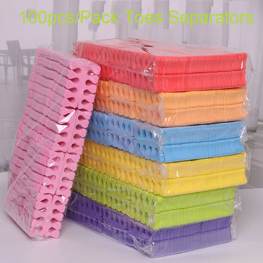 Nail Art Tools Toe Separators Toe Spreader Finger Toe Separator Pink Nail Toes Separators Fingers Soft Sponge Dividers Polish Manicure Pedicure Tools 50/100Pcs