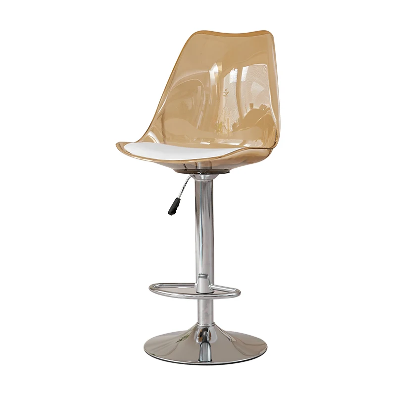Acrylic Bar Chair Home High Stool Lift Chair Back Transparent Telescopic Front Desk Cashier Bar Stool Furniture