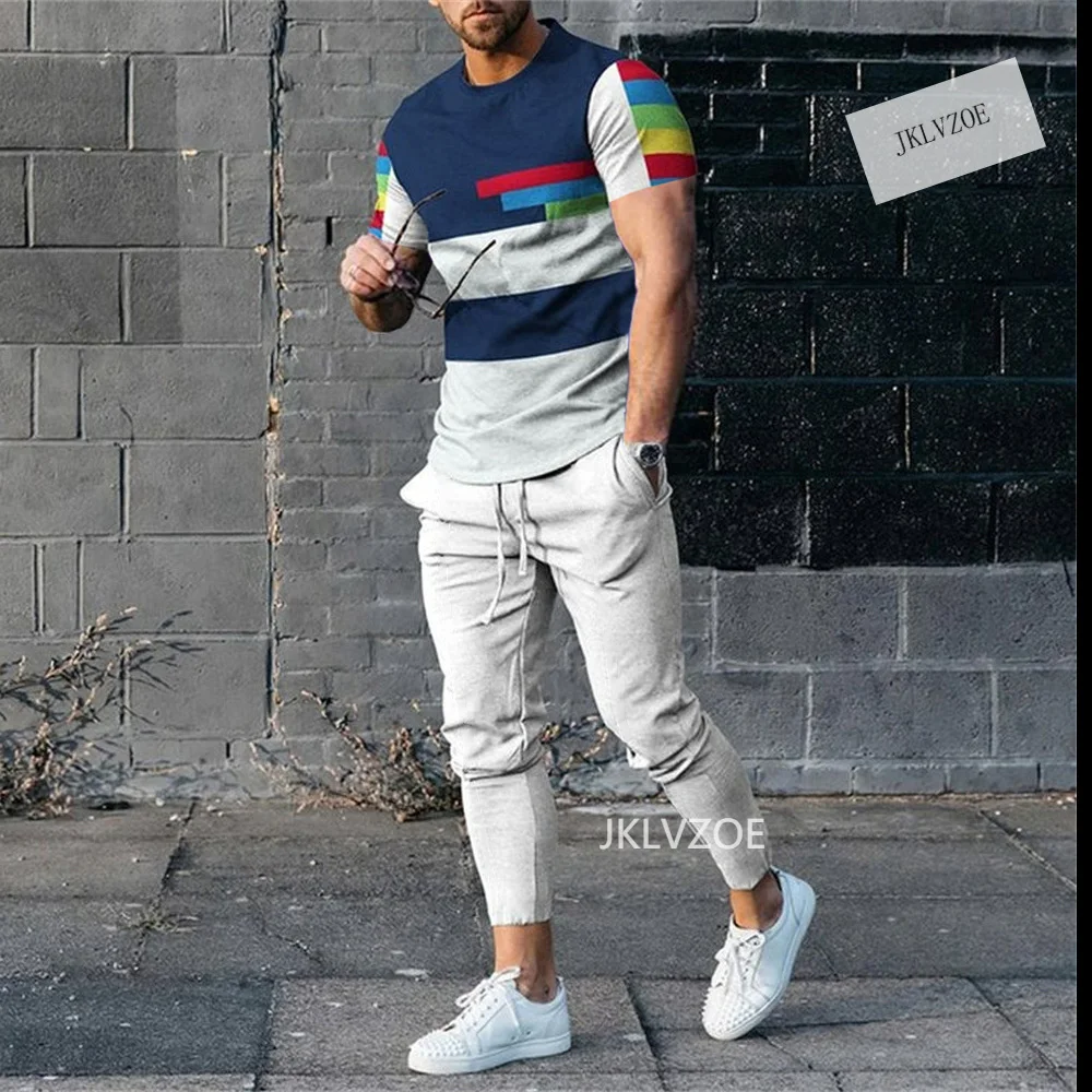 Mens Tracksuits Sets Outfit Suit Trend Oversized Cloth 2023 Summer Men  Tracksuit Brand 3D Printed Short Sleeve T Shirt And Long Pants 221207 From  Xuan04, $14.75