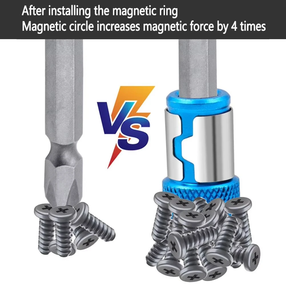 Magnetic Screwdriver Head Enhancer with Removable Magnetizer Ring