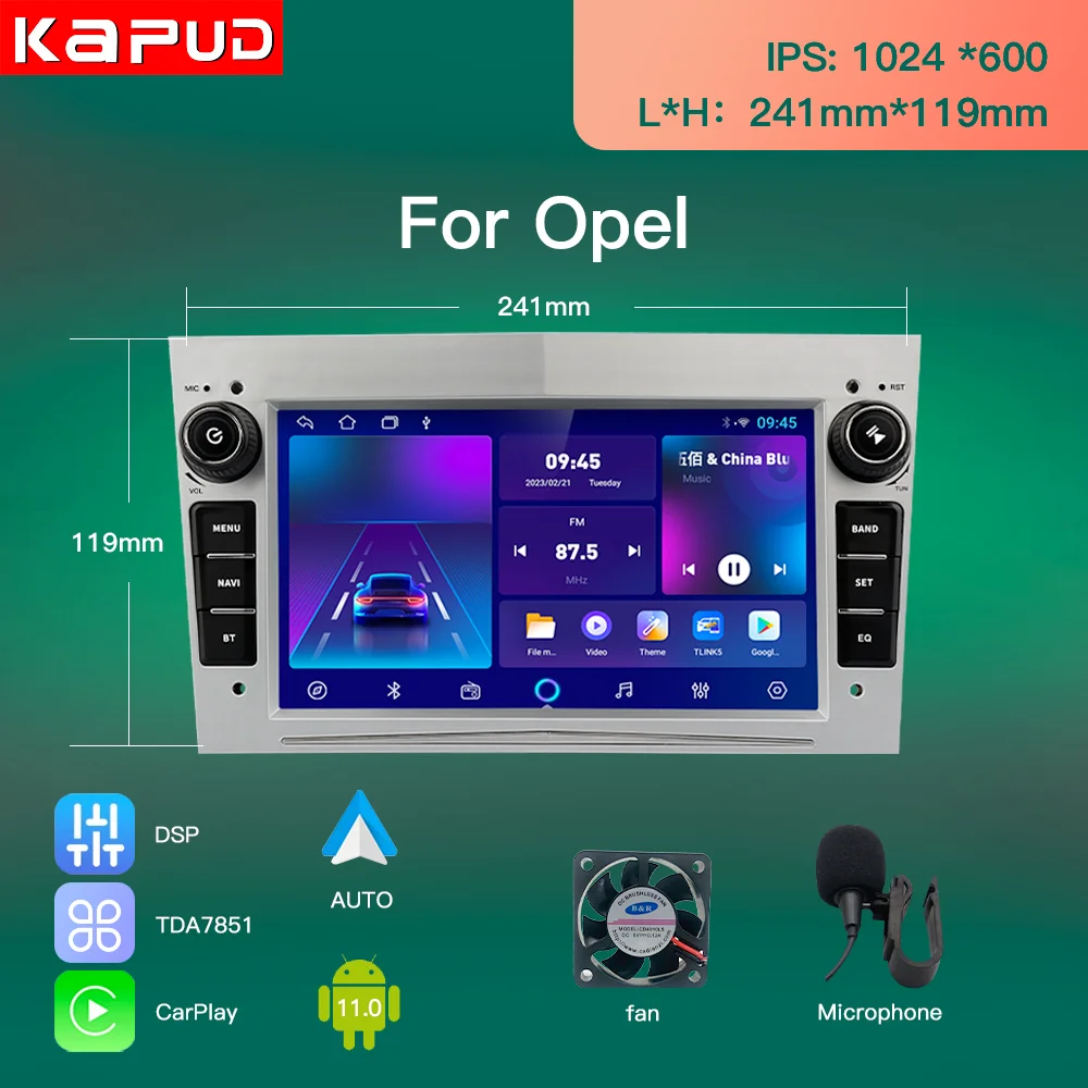 Kapud Android Autoradio Lettore Multimediale Navigazione Per Opel Astra Stereo Antara Zafira Corsa Combo Vectra Carplay Auto Swc Gps
