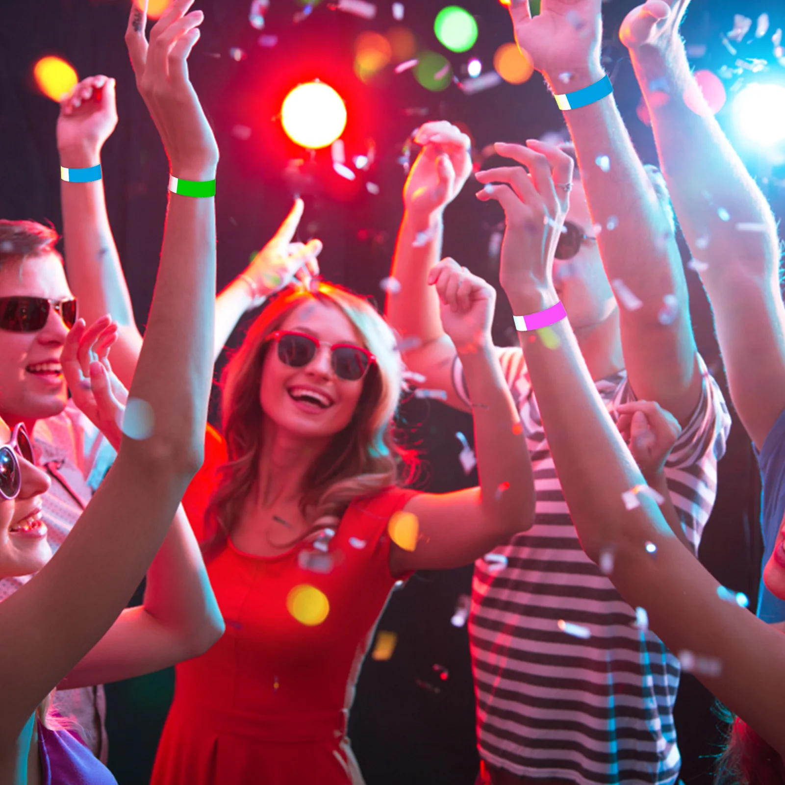 600Pcs/set Colored Paper Wristbands For Events Party Concert Bar Entrance Admission Waterproof Neon Party Wrist Band Supplies