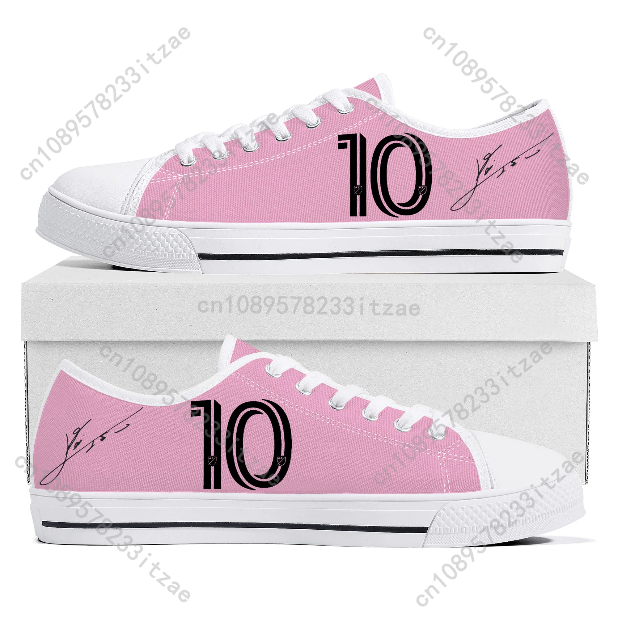 Miami Messi 10 Logo Argentina Low Top Sneakers Mens Womens Teenager High Quality Canvas Sneaker couple Casual Shoes Custom Shoe 2