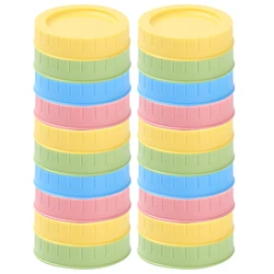 Premium 20 - Pack Reusable Leak - Proof Mason Jar Lids - Food - Grade Caps (20pcs various colors)