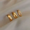 Tarnish Free 2mm 4mm 6mm Stainless Steel 18K Gold Plated Silver Color Knuckle Rings For Lady Minimalist Gold Rings For Women