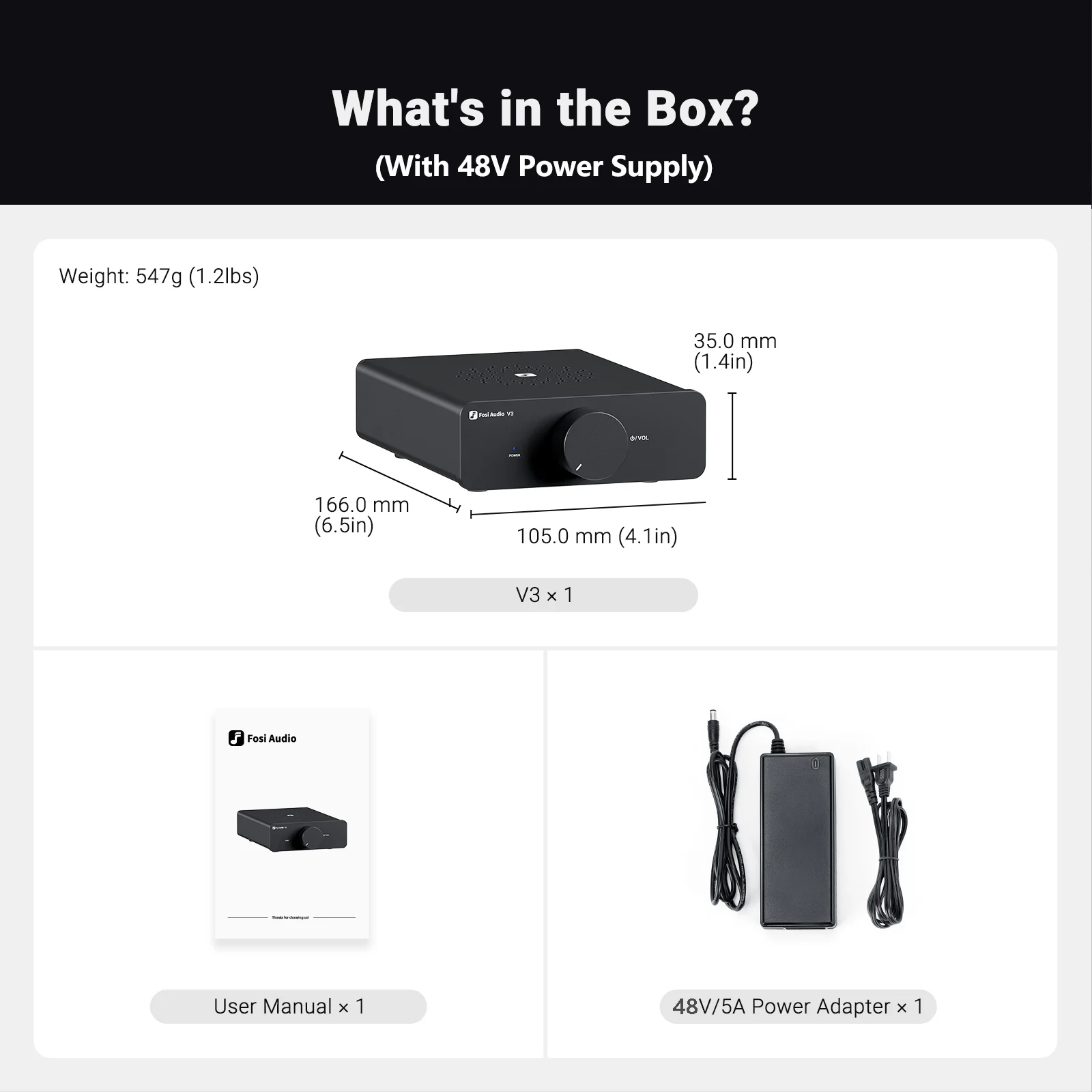 Fosi Audio V3 オーディオアンプ Fosi Audio V3 300W x2 2 Channel Hi-Fi Stereo Audio Amplifier