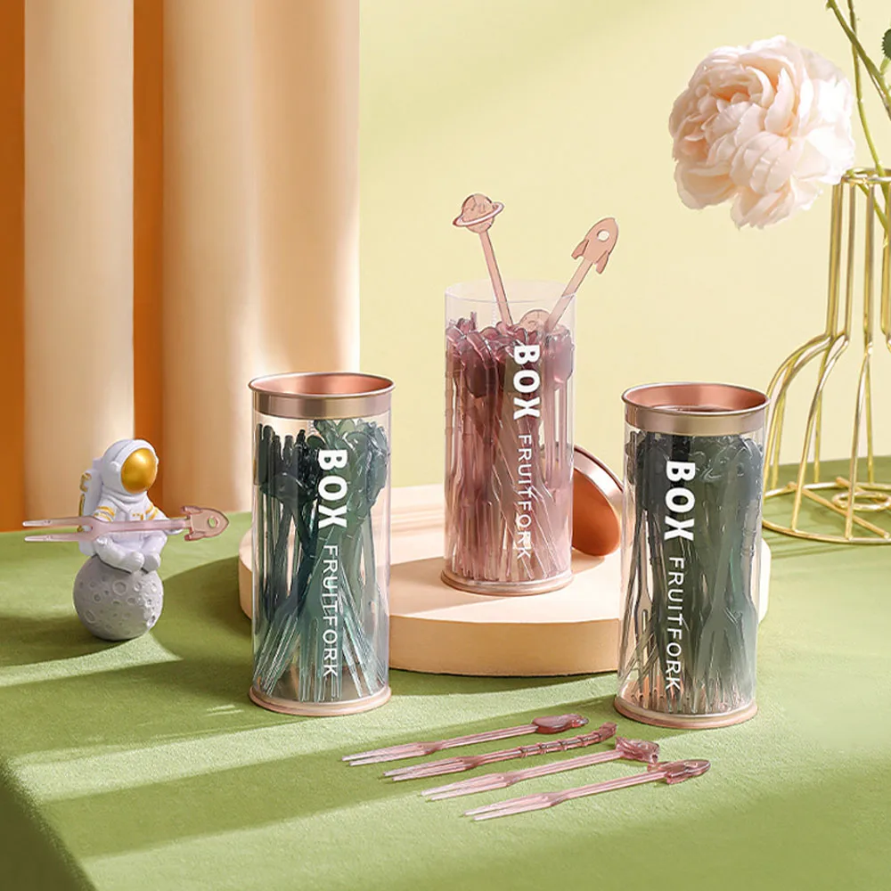 

Bento Vegetable Crockery Cute Mini Toddler Children Fruit Forks Toothpicks Kids Food Picks Tail Planet Cat Rocket Fruit Forks