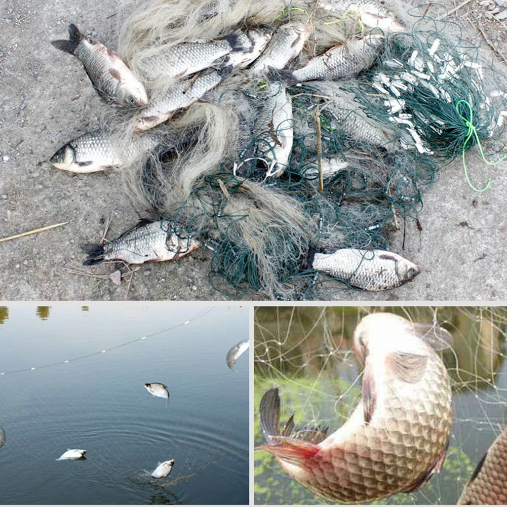 Three Layer Outdoor Fishing Net Fish Trap Network Monofilament Gill Net Crucian Outdoor Carp Fishing Tackle Accessories