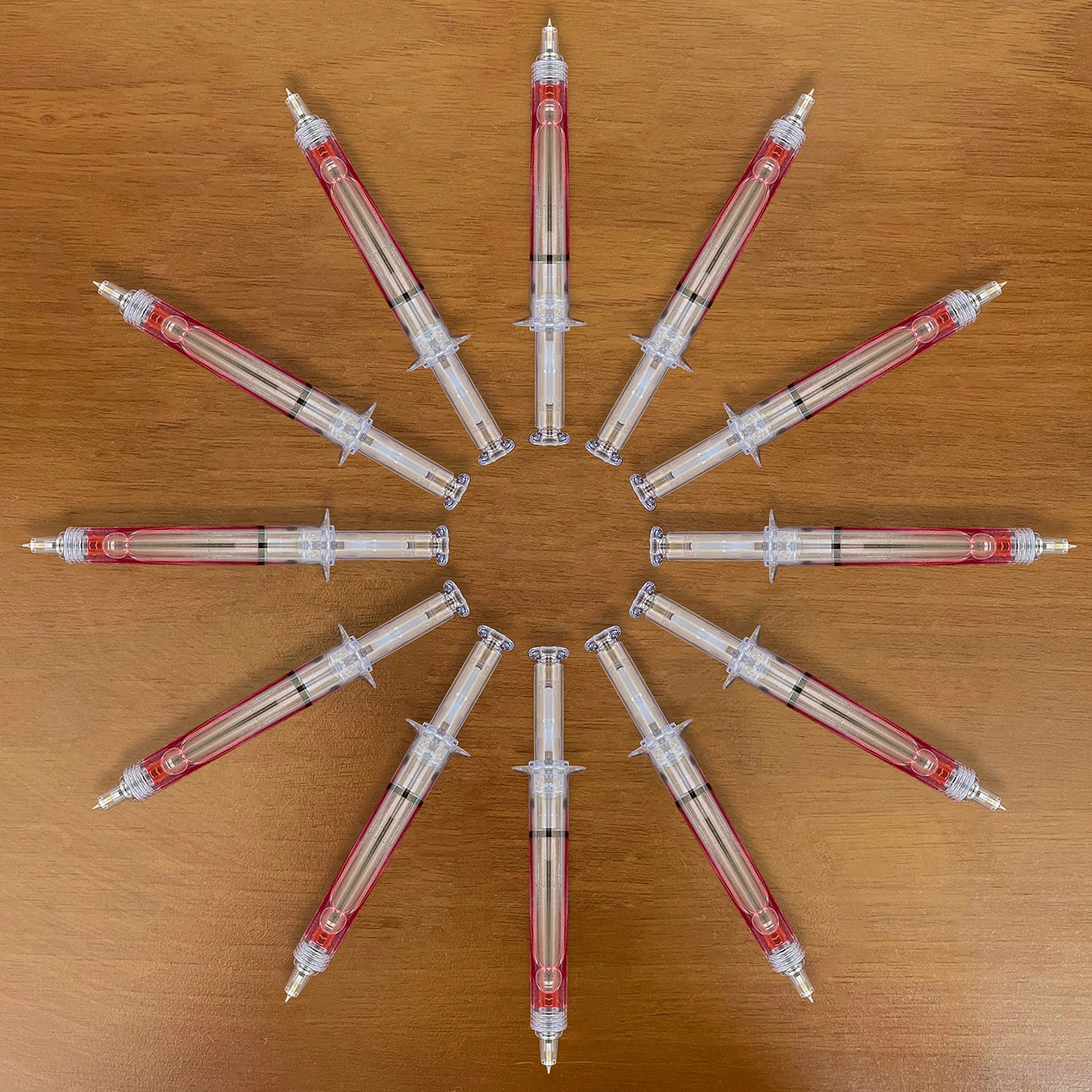 Ballpoint Pen 12PCS Red Injection Type Ball Point Pen Doctor Nurse Gift Liquid Pen Color Syringe Pens