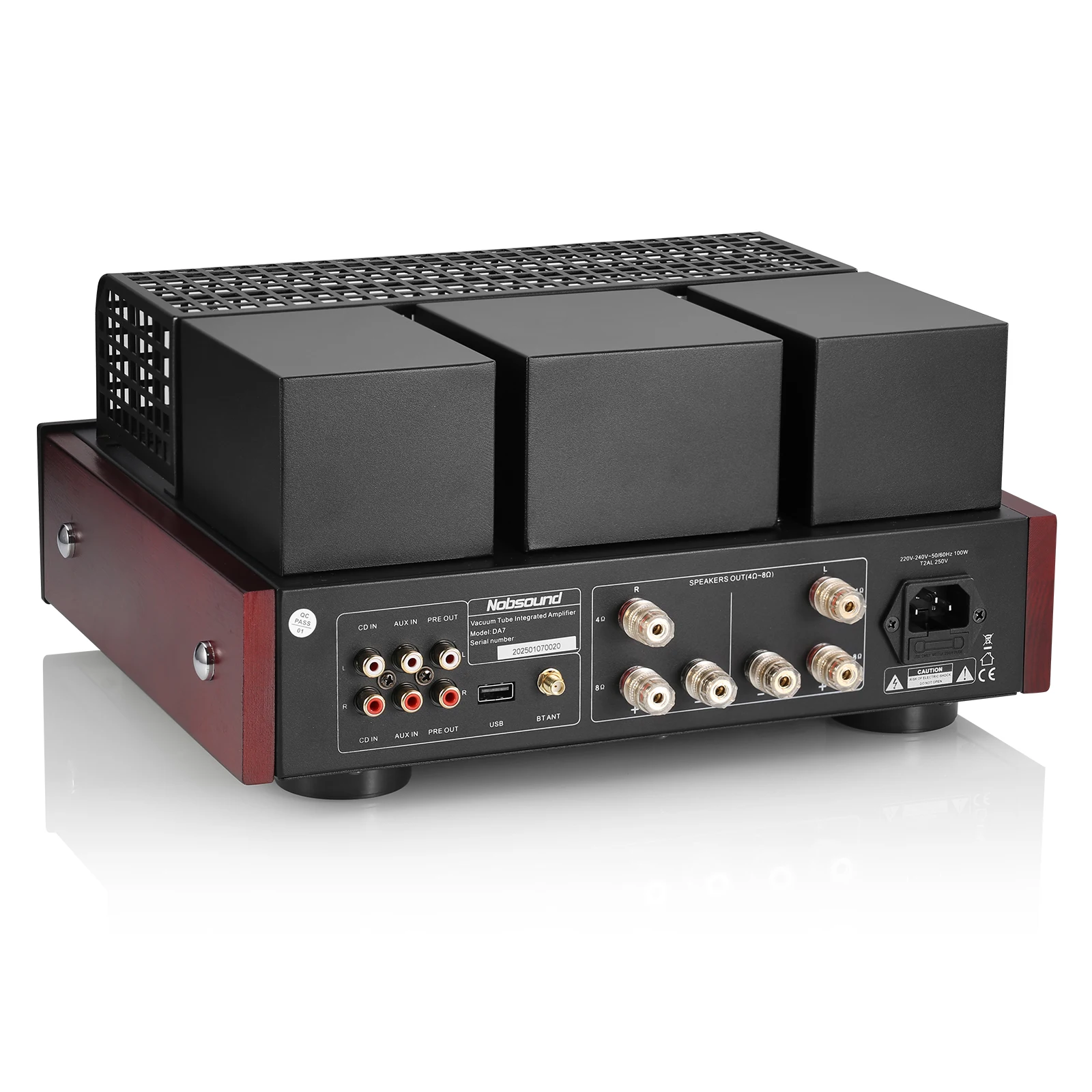 Nobsound DA7 HiFi 진공관 증폭기 Bluetooth 수신기 스테레오 홈 오디오 앰프 VU 미터가있는 USB DAC