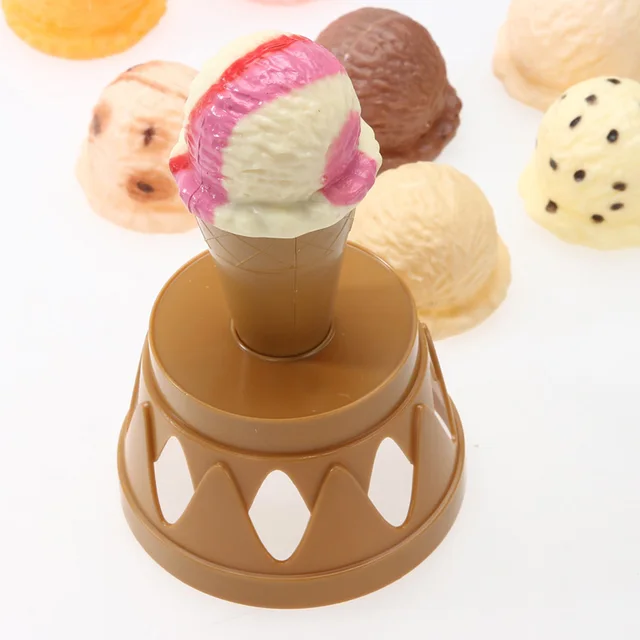 16pcs Ice Cream Stack Up Play Tower Educational Toys Kids Cute Simulation Food Toy Children Ice Cream Pretend Play 3