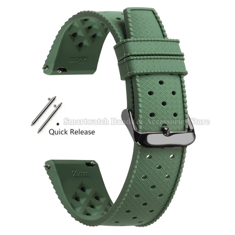 Premium Tropic Silicone Quick Release Watch Strap - Durable Rubber Bracelet Replacement