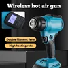 New Digital Display Hot Air Gun 18V Hot Air Blower Wireless High Power LED Display Shrink Wrap Tool Air Dryer Welding No Battery 3