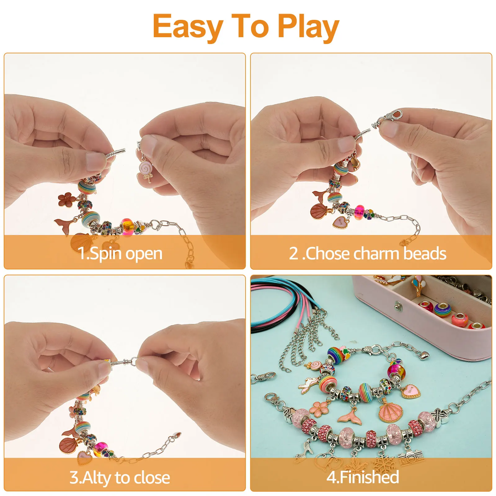 Hysagtek Kit per la creazione di braccialetti da 66 pezzi, kit per la