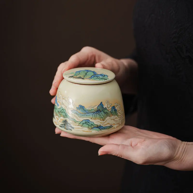 European Style Ceramic Tea Canister Blue and White Porcelain Candy Jar Household Retro Coffee Beans Nuts Powder Storage Jar New 5