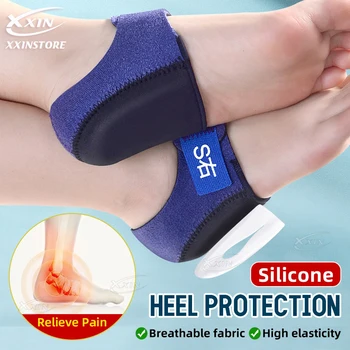 【Xxin】Heel Protectors Breathable Silicone gel Cushion Cup Heel Pain Relief Sleeve Shoe Insert 1