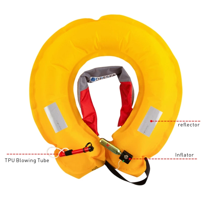 PFD-cinturón salvavidas inflable automático, 100N, chaleco de pesca, natación autoinflable, boyas redondas, Rafting, salvavidas