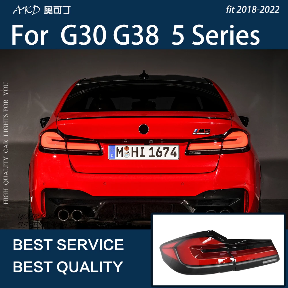 

Автомобильные фары для BMW G30 G38 2018-2022 5 серии светодиодный Автомобильная задняя фара в сборе обновление 2022 Новые динамические сигнальные лампы аксессуары