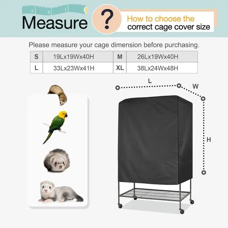 Bird Cage Cover Waterproof Dustproof Oxford Cloth Two Handle Top Design Adjustable Protective Bird Supplies