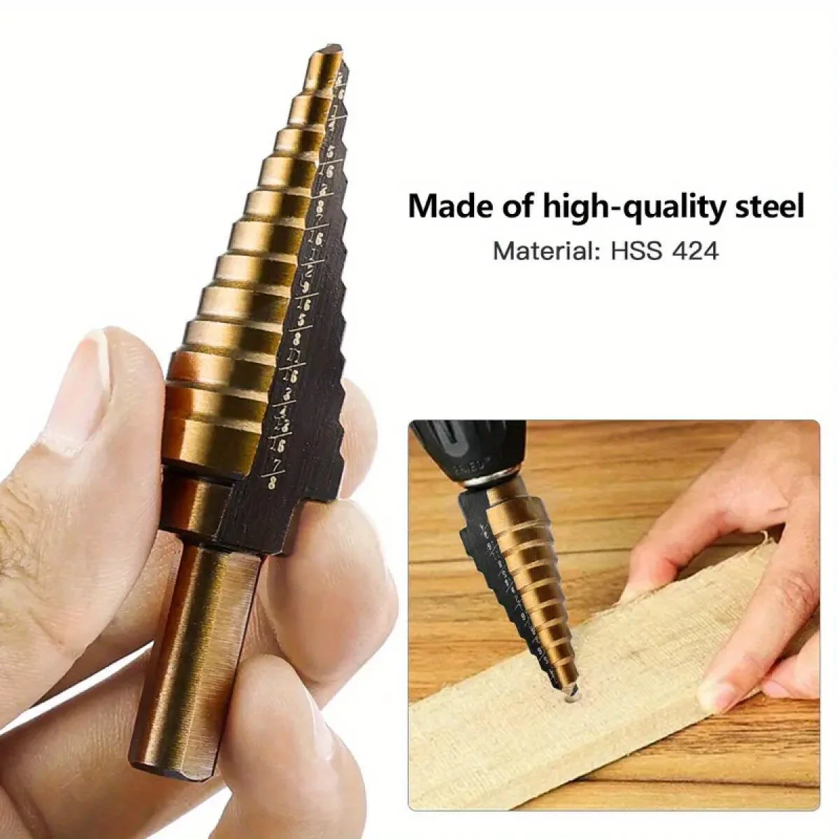 5-piece HSS cobalt stepped drill bit kit