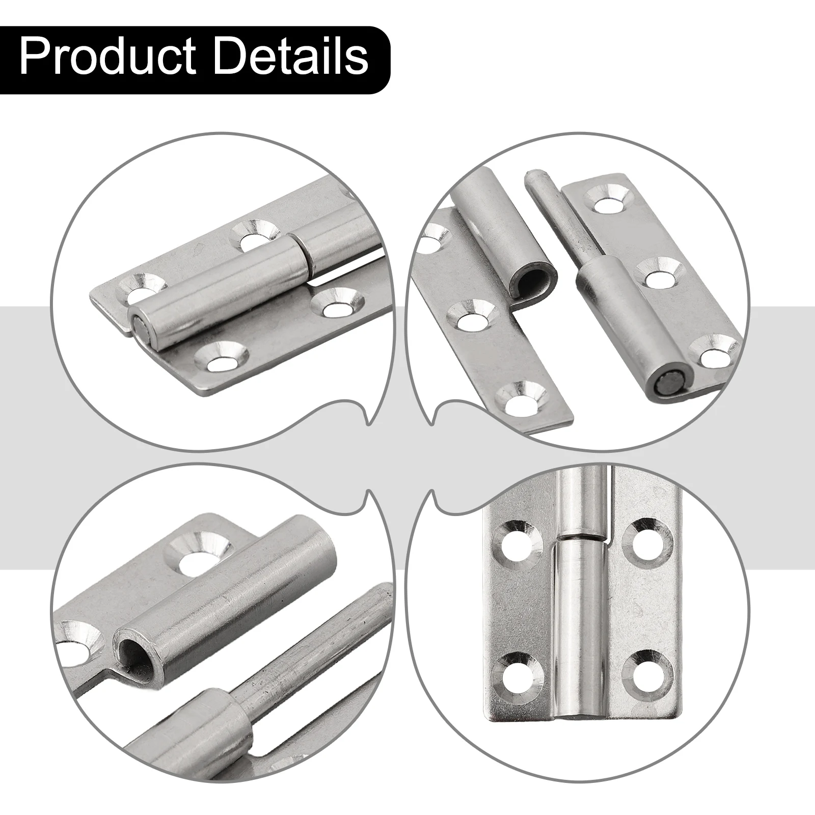 Detachable Door Hinge Removable Stainless Steel Door Connector Stripped Hinge Slip Joint Industrial Furniture Hardware