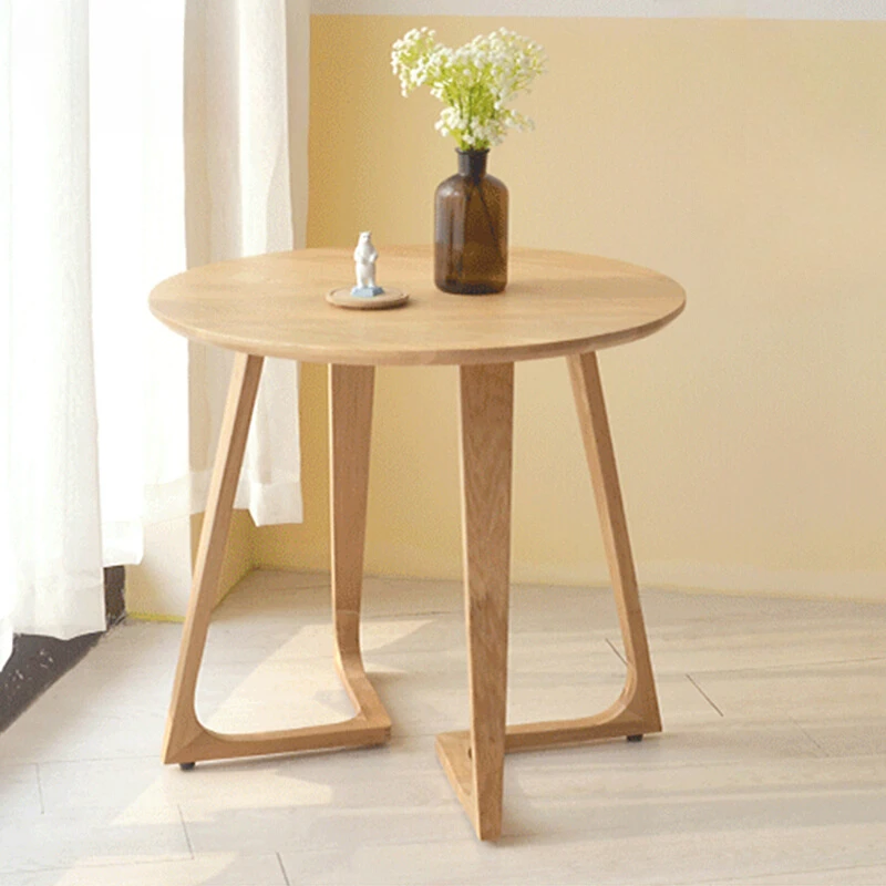 

Nordic small round table, solid wood, small coffee table, simple modern log, living room corner, a few corners, a few crutches