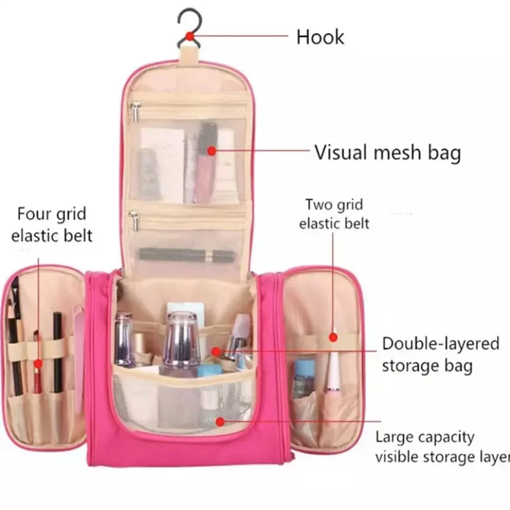 Custom Personalized Name Cosmetic Bag Portable Storage Make Up Bags Women Waterproof Toiletry Bags Large Capacity MakeUp Case