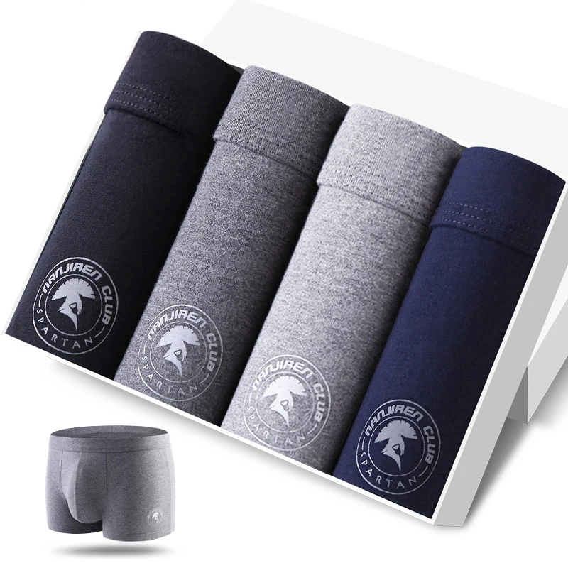 4pcs men's cotton underwear breathable boxershorts