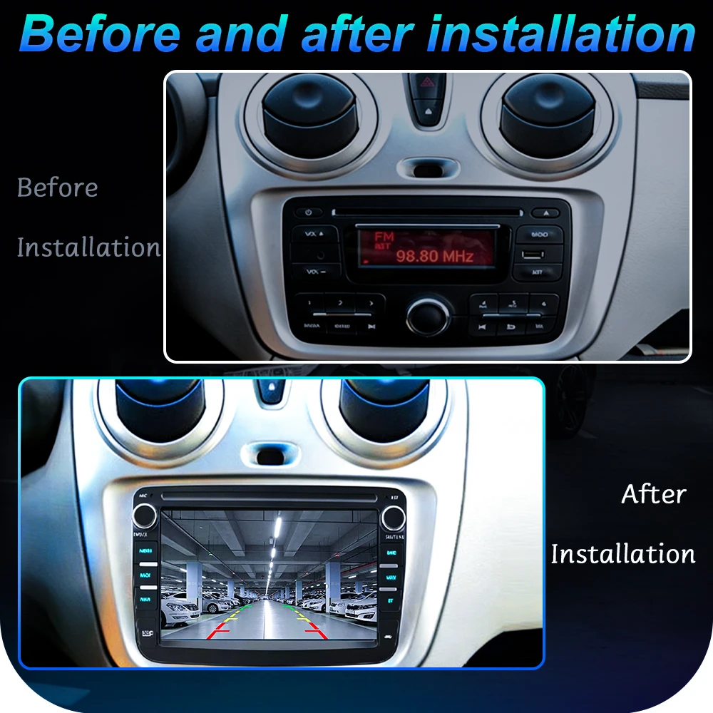 Radio Android para Auto con Carplay para Renault Dacia Duster Sandero Dokker Logan Lodgy Captur Symbol, Estéreo 2 Din, GPS, WIFI, RDS, Bluetooth 2