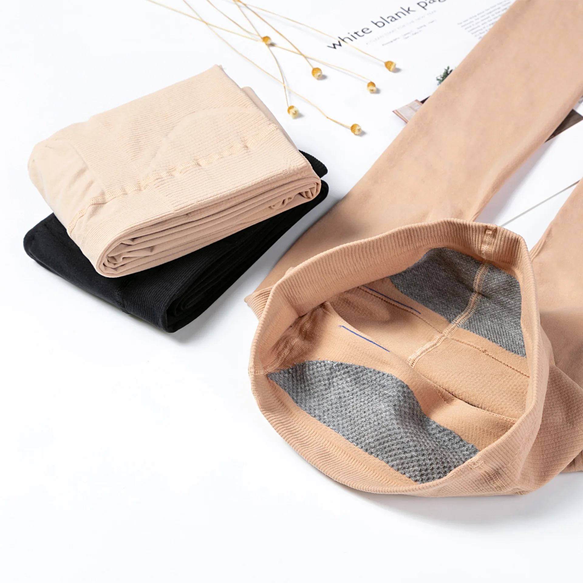 Fashion Women Slim Hip Lift One-Piece Pant Spring Autumn Leggings Fake Transparent Skin Color Sexy High-Waist Non-Slip Pantyhose