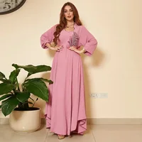 2023 New African Women Fashion Dress Long sleeved floral Embroidery Dubai Muslim Moroccan Turkey Islam Elegant Maxi Dresses 5