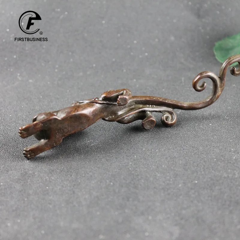 Antique Copper Dragon Beast Statue Pen Holder Desk Ornament Home Decoration Craft Accessories Retro Brass Zodiac Animal Figurine 4