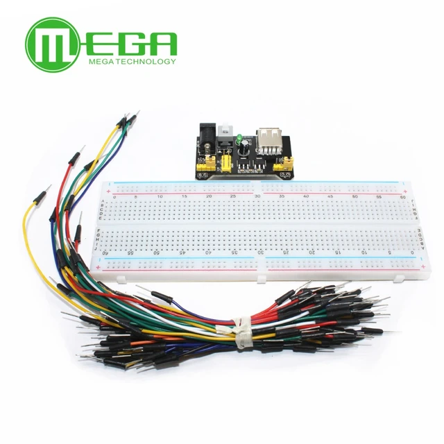 Powered 15V Solderless Breadboard Kit, With LCD Displays