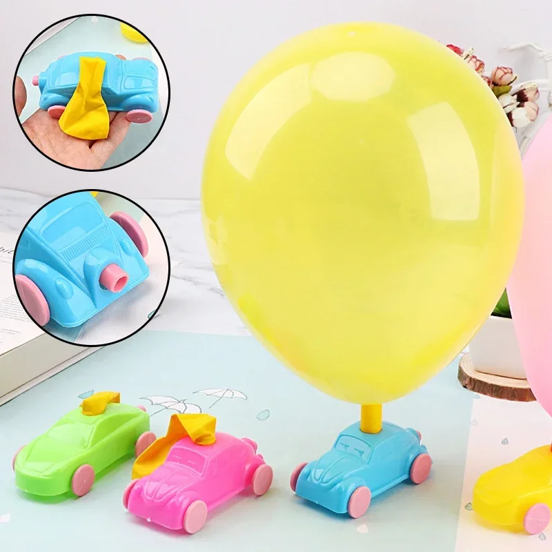 

Random Color Children DIY Balloon Powered Car Recoil Force Students Science Technology Experiment Kids Learning Education Toys