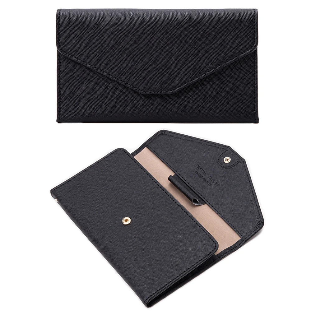 Portafoglio da Viaggio Porta Passaporto Familiare Porta Documenti Blocco RFID & Organizer per 5 Passaporti, Carte d'Identità, Carte di Credito, Biglietti Aerei, Denaro (Blu