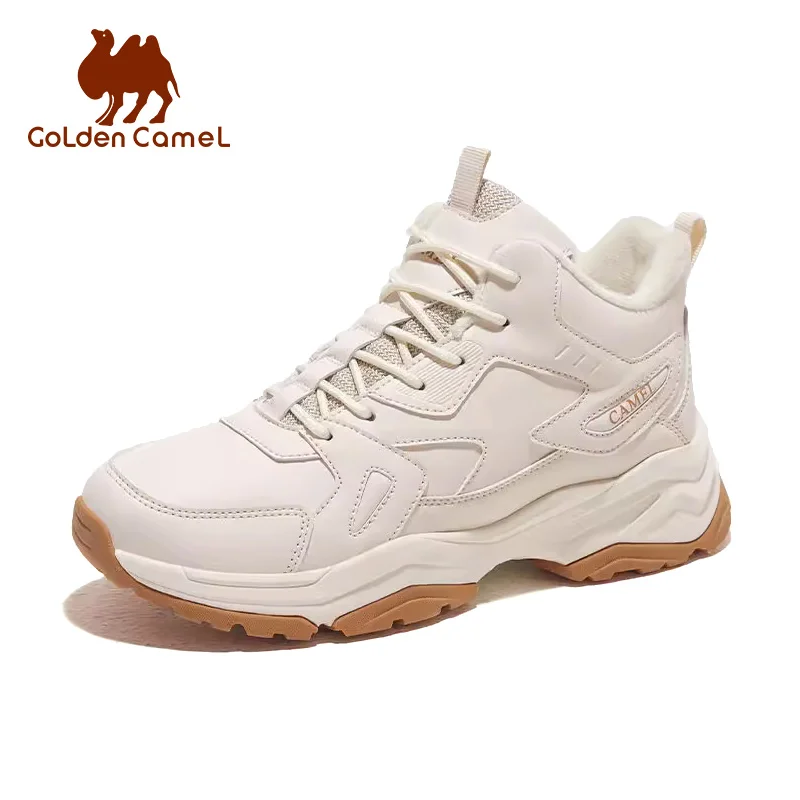 GOLDEN CAMEL Outdoor Hiking Shoes Women Winter Boots Waterproof Non-slip Velvet Warm Sports High-top Trekking Shoes Climbing