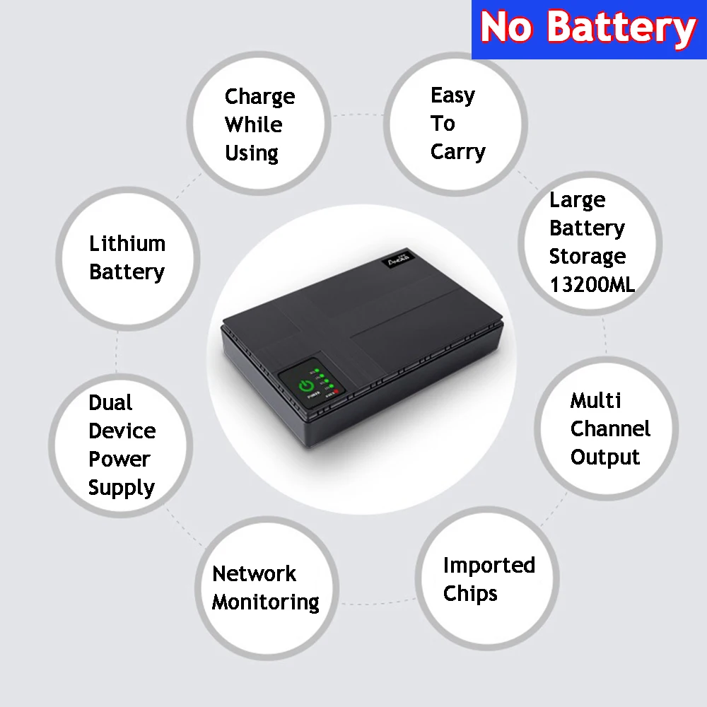 36W DC UPS Backup Power Supply No Battery For Router Optical Cat Mobile Device 5V9V12V15V24V UPS Uninterruptible Power Supply portable ups dc power supply mini ups uninterruptible power supply