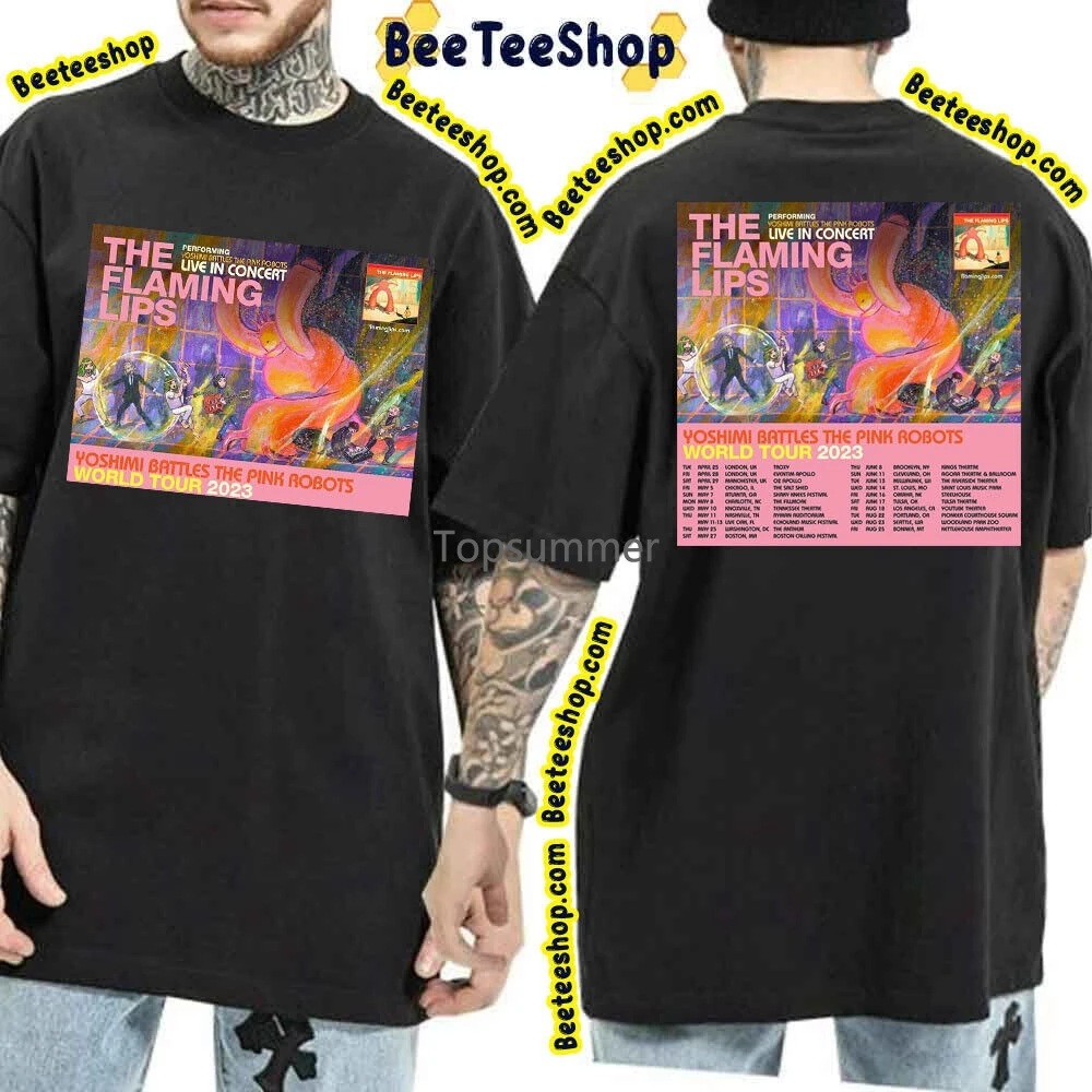 

Vtg The Pink Robots World Tour 2023 The Flaming Lips T Shirt Cotton Nh1498
