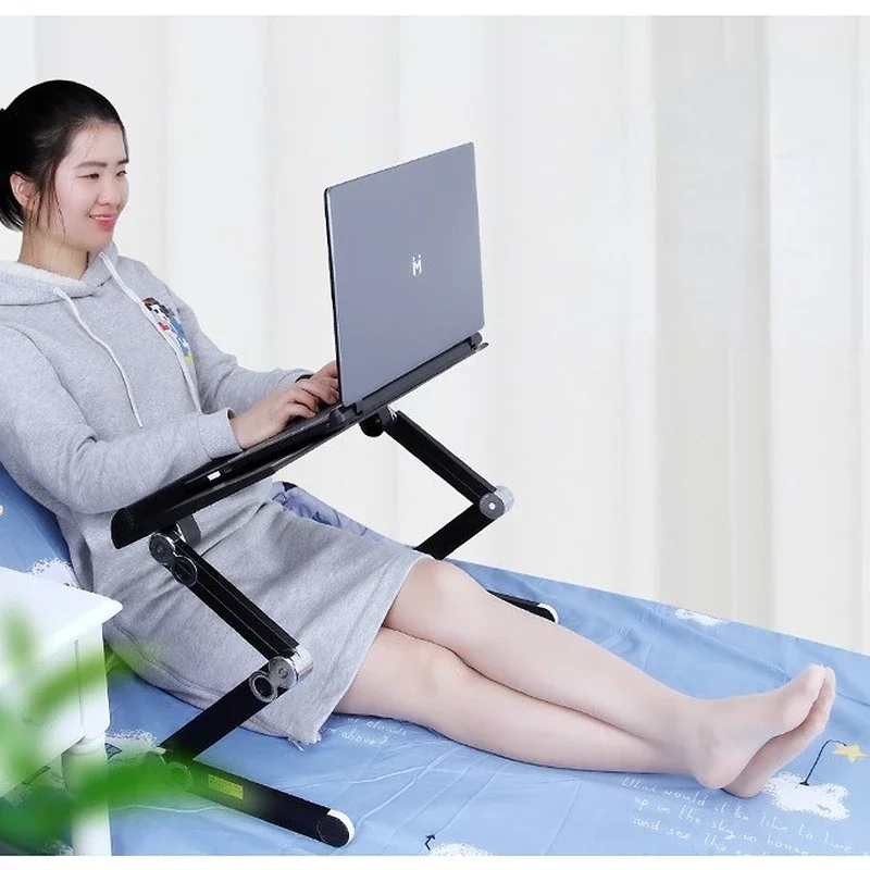 Laptop Desk Adjustable Lazy Desk for Beds Flat Folding Table Small Lifting Laptop Stand for Comfortable Use