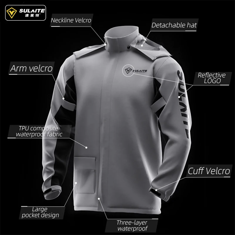 Men's Motorcycle Raincoat Suit Men Jacket Moto Lady Outdoor Rainwear Women Jumpsuit Rain Coat Waterproof Cycling Hiking