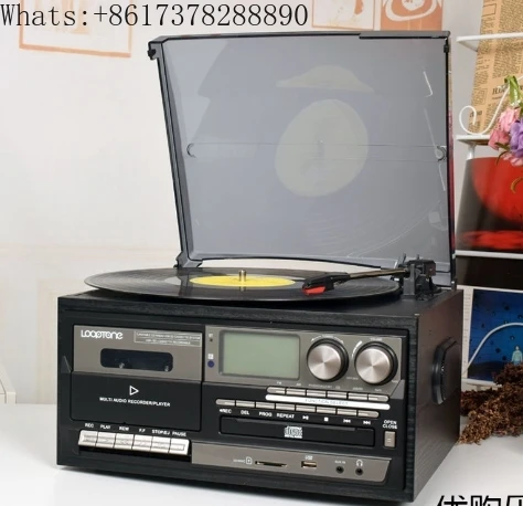 

Bluetooth Audio Multi-Function Radio Tape CD USB Vinyl Record Player Modern Jukebox Antique Phonograph