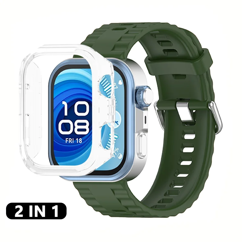 Silicone Band and Protective Case for Smartwatch - Sport Bracelet Accessories