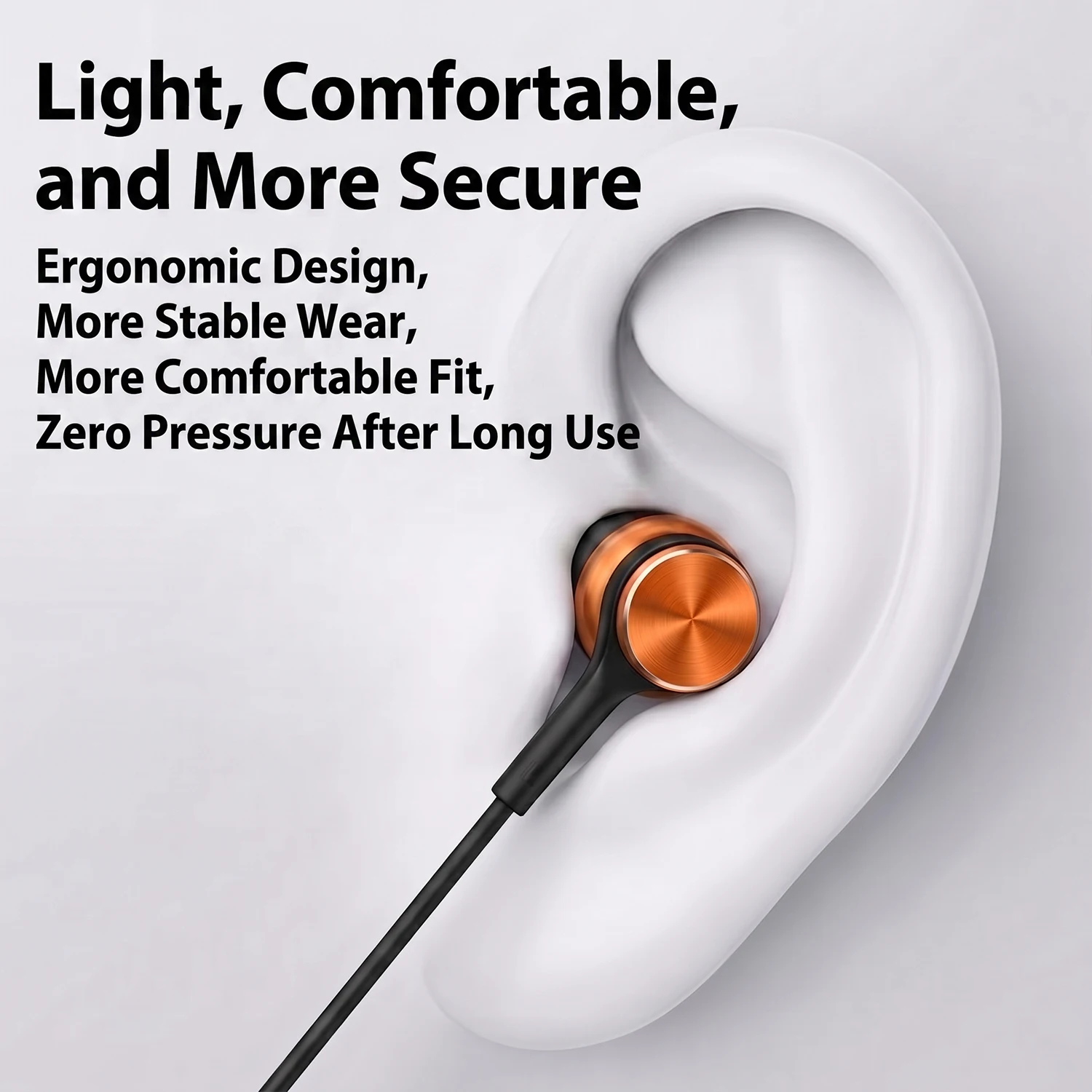 USB Type C HiFi Stereo Wired Headphones with HD Mic & Volume Control