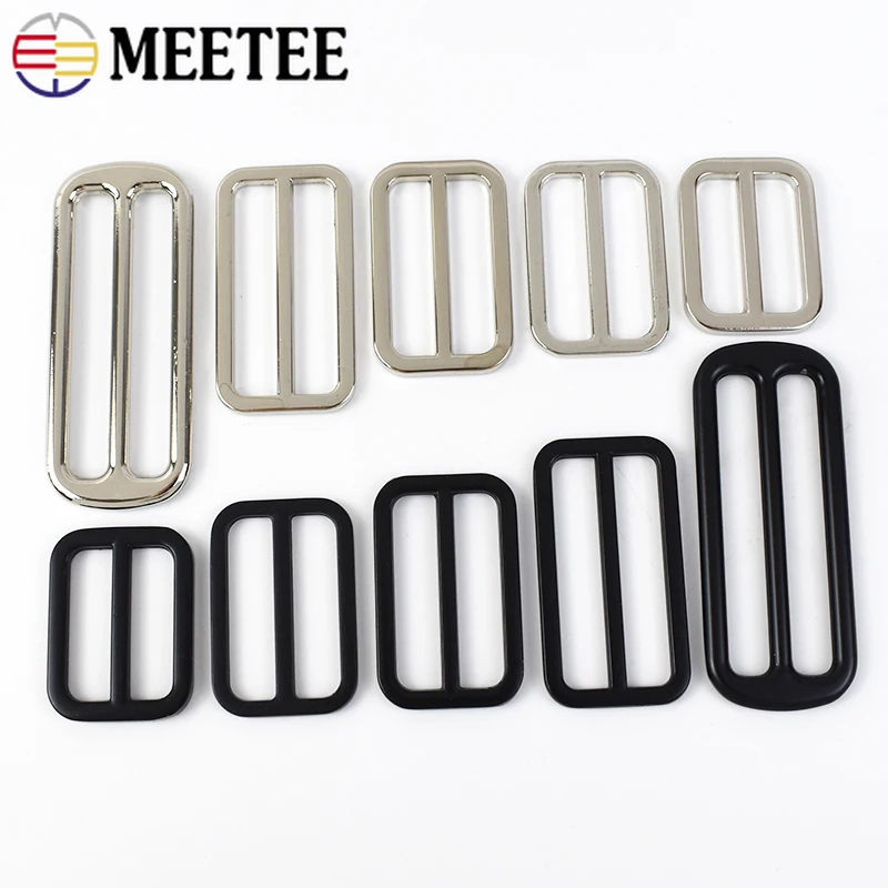 

5/10Pcs 25-50mm Metal Tri-Glide Buckles Ovel Ring Adjust Slider Bag Strap Belt Webbing Connect Hook Clasp Hardware Accessories