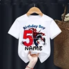Summer 2025 Kid 2 3 4 5 6 7 8 Marvel Spiderman Girl Birthday Short Sleeve Shirt Spiderman Personalize Name Birthday Boy T-shirt 1