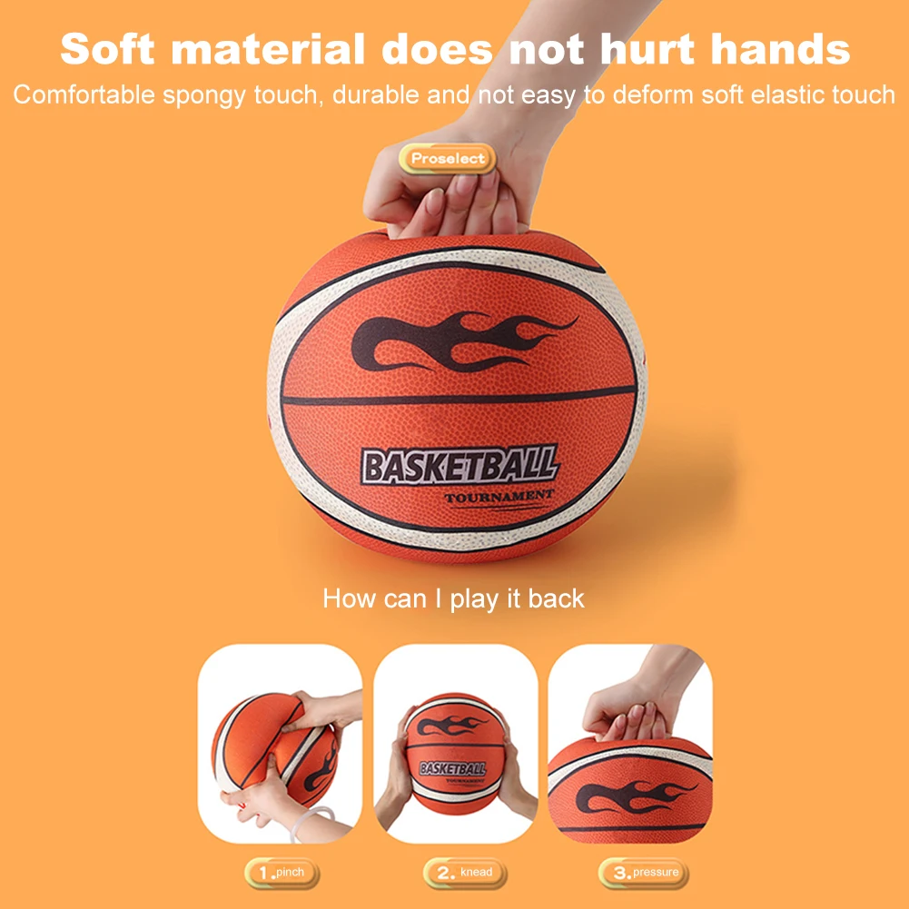 18/21/24cm Silent Basketball Quiet Ball Size 3/5/7 Easy Grip Silent Ball Dribbling Training Basketball for Kids Birthday Gifts