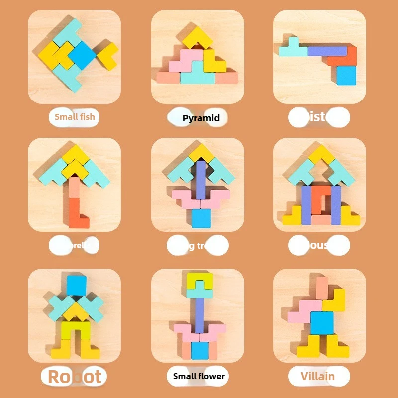 Interactive 3D Wooden Puzzle Blocks for Early Childhood Development