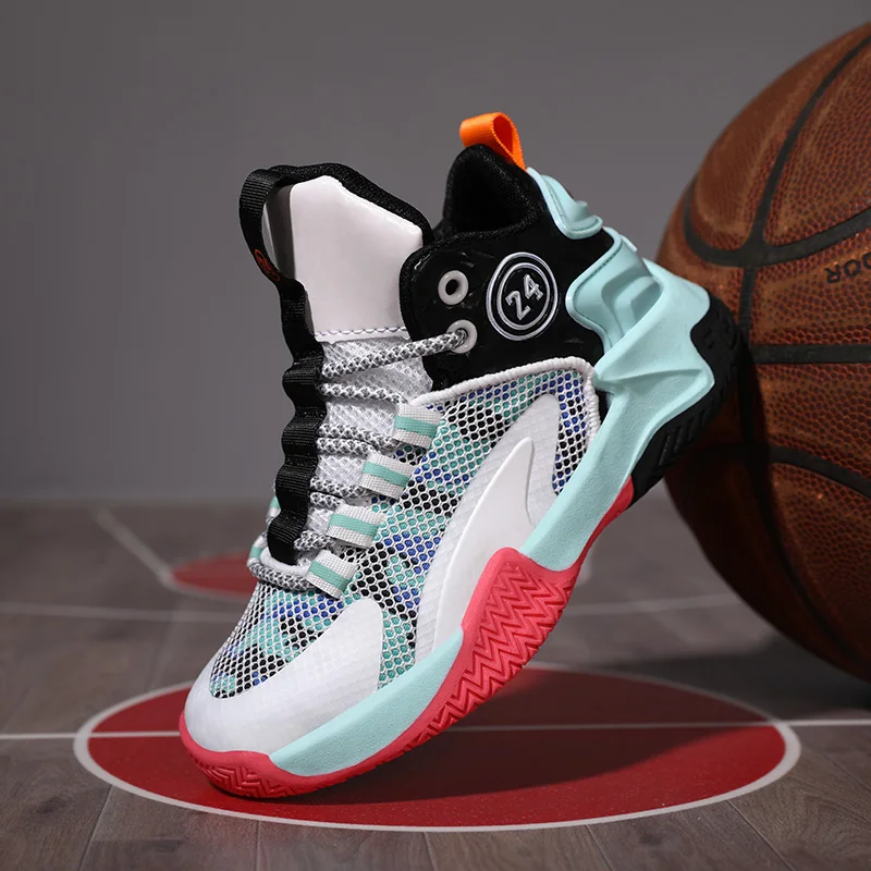 Hot Sale Brand Boys Basketball Shoes for Kids Sneakers Breathable boy's Basketball Sneakers High-top girl Basket Trainer Shoes