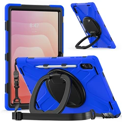 Premium Rotating Tablet Case with Handle Grip and Shoulder Strap - Enhanced Protection for S12 Ultra 2026 (Blue)
