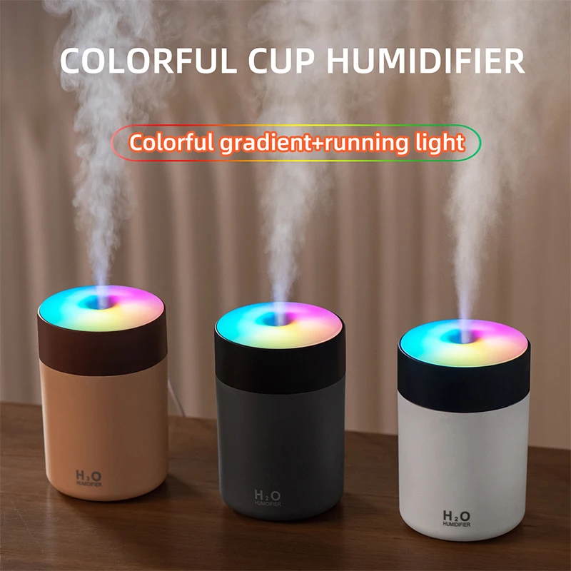 Mute H2O Air Humidifier 300ml Mini USB Aroma Diffuser With Cool Mist Colorful Cup Humidifier For Bedroom Home Car Purifier